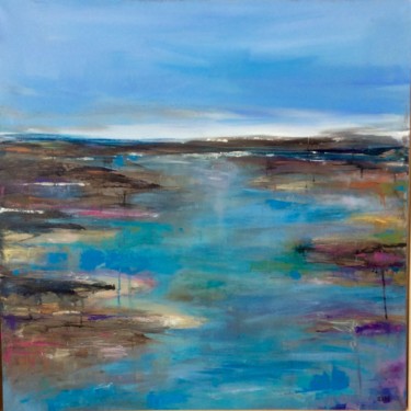 Painting titled "Estran bleu" by Isabelle Nativelle, Original Artwork, Other