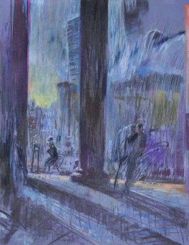 Kolumny przed National Gallery | Columns in front Ζωγραφική με τίτλο "Kolumny przed Natio…" από Edward Umiński, Αυθεντικά έργα τέχνης, Παστέλ
