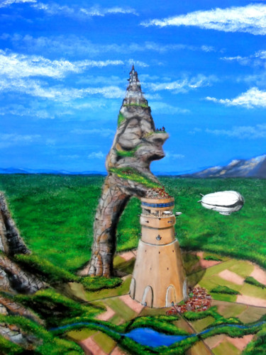 绘画 标题为“La cité de l'oubli” 由Claude Blaesius, 原创艺术品, 丙烯