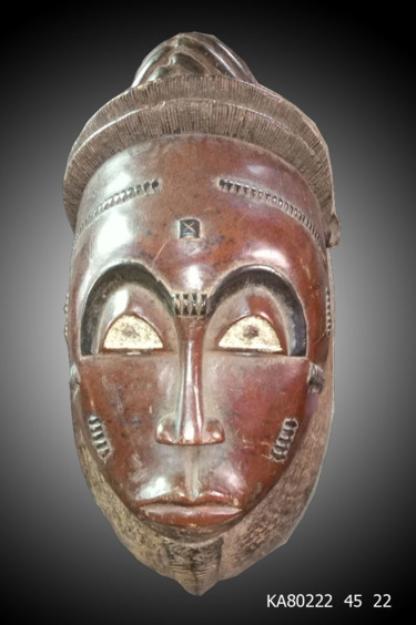 Rzeźba zatytułowany „Masque Baoulé art t…” autorstwa Kebe, Oryginalna praca, Drewno