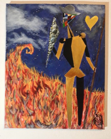 Pintura titulada "Don Quijote" por Marco Coto, Obra de arte original, Acrílico