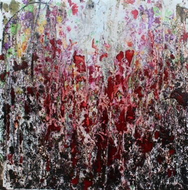 Powerful poppies Peinture intitulée "Powerful poppies" par Donatella Marraoni, Œuvre d'art originale, Émail