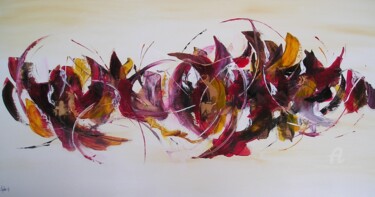 Painting titled "tourbillon" by Sylvie Guyomar (Sylvie G), Original Artwork, Acrylic Mounted on Wood Stretcher frame