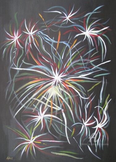 Painting titled "lueur" by Sylvie Guyomar (Sylvie G), Original Artwork, Acrylic Mounted on Wood Stretcher frame