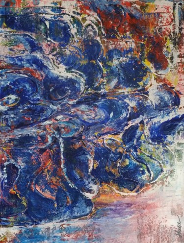 Peinture intitulée "Tsunami" par Hkine, Œuvre d'art originale, Acrylique