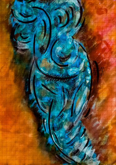 Peinture intitulée "Femme" par Nicolas Bernié, Œuvre d'art originale, Acrylique