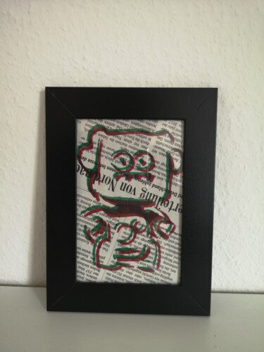 Drawing titled "Little Robot 3D" by Sven Schmider, Original Artwork, Marker
