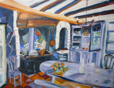 Painting titled "Une odeur d'antan" by Christelle Veron Cherbonnier, Original Artwork, Acrylic