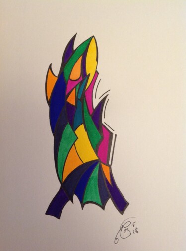 Drawing titled "COULEUR" by Moreau Franck Didier, Original Artwork, Gel pen