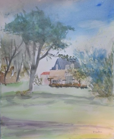 Peinture intitulée "Central park à Ermo…" par Pascale Coutoux, Œuvre d'art originale, Aquarelle
