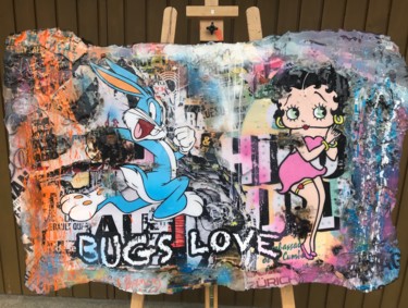 Collages intitulée "(SOLD) Bugs Love -…" par Adriano Cuencas, Œuvre d'art originale, Collages