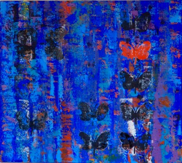 Painting titled "Cache Cache" by Marika Druart, Original Artwork, Acrylic Mounted on Wood Stretcher frame