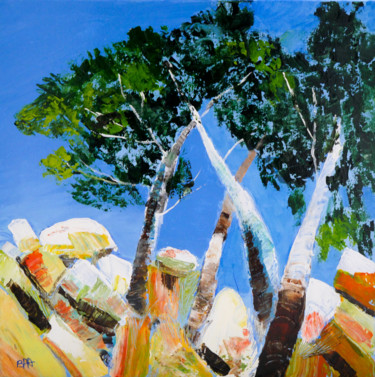 Terres de Provence T12 - Acrylique au couteau Painting titled "Terres de Provence…" by Patrick Bauquel, Original Artwork, Acrylic Mounted on Wood Stretcher frame