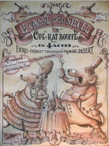 Dessin intitulée "Hommage à Offenbach" par Philippe Lemarinier, Œuvre d'art originale, Pastel