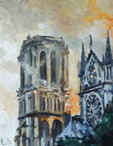 Peinture intitulée "Un brasier... glaça…" par Pascal Brachet, Œuvre d'art originale, Huile