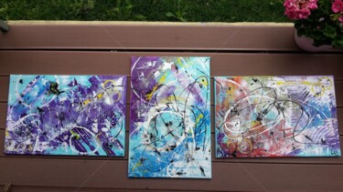 Malerei mit dem Titel "TRIPTYQUE" von B.L, Original-Kunstwerk, Acryl