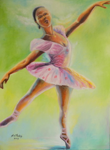 Painting titled "Ballerina" by Olaoluwa Smith, Original Artwork, Oil