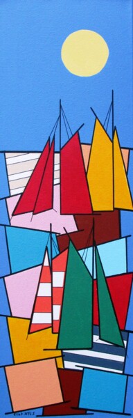 Peinture intitulée "voiles-sous-le-sole…" par Nyls  Eliot, Œuvre d'art originale, Acrylique