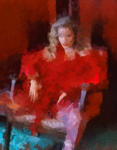 Schilderij getiteld "Red room" door Julia Yaseva, Origineel Kunstwerk, Olie