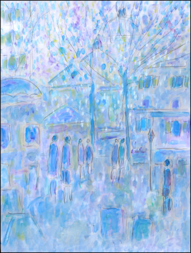 Painting titled "exAU PRINTEMPS" by Jean Mirre, Original Artwork, Oil