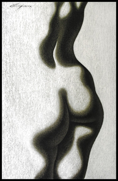 Картина под названием "Torso on white" - Николай Седнин (Nicolas Sedninne), Подлинное произведение искусства, Темпера