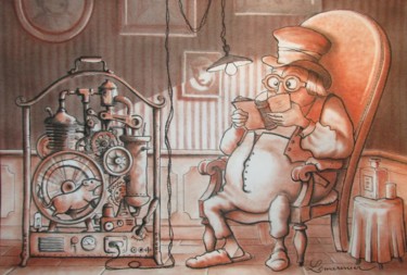 Dessin intitulée "Energie renouvelable" par Philippe Lemarinier, Œuvre d'art originale, Pastel