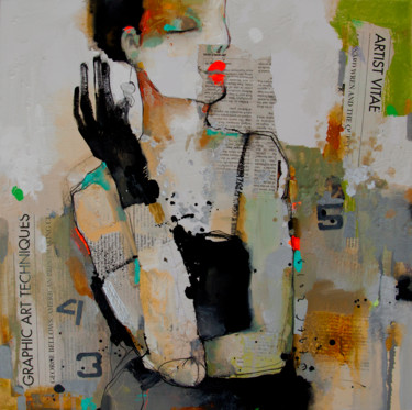 Painting titled "New earrings" by Viktor Sheleg, Original Artwork, Acrylic
