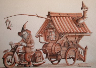 Dessin intitulée "Moi dans 30 ans." par Philippe Lemarinier, Œuvre d'art originale, Pastel