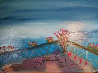 Peinture intitulée "LE BALCON  MARINA" par Pascal Jung, Œuvre d'art originale, Huile