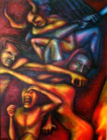 Painting titled "feud" by Anthony R A Barron, Original Artwork