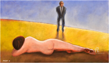 Peinture intitulée "L'homme en noir 2011" par Alliet-Delacroix, Œuvre d'art originale, Huile