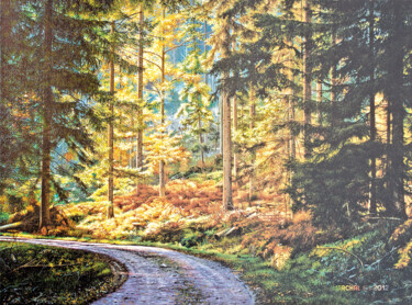 Peinture intitulée "Vers la lumière" par Christian Marchal, Œuvre d'art originale, Huile Monté sur Châssis en bois