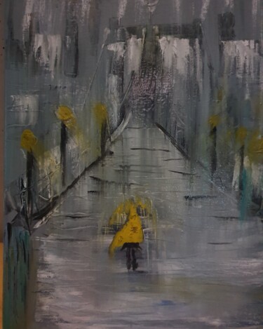 Peinture intitulée "RAIN 1" par Pascal Jung, Œuvre d'art originale, Huile