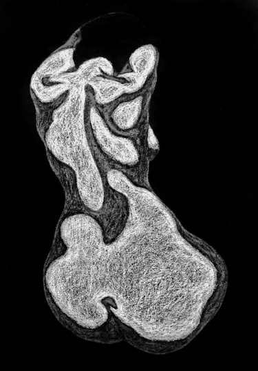 Картина под названием "Torso on black" - Николай Седнин (Nicolas Sedninne), Подлинное произведение искусства, Пастель