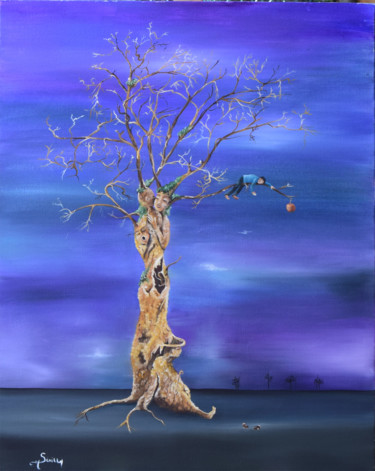 绘画 标题为“La-pomme.jpg” 由Michele Sevilla, 原创艺术品, 油 安装在木质担架架上