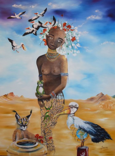 Ζωγραφική με τίτλο "Africa.jpg" από Michele Sevilla, Αυθεντικά έργα τέχνης, Λάδι