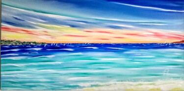 Peinture intitulée "Crépuscule au Cap d…" par Patrice Le Gall, Œuvre d'art originale, Huile