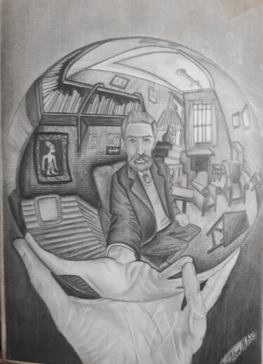 Drawing titled "Perspectiva" by Aline De Melo, Original Artwork, Pencil