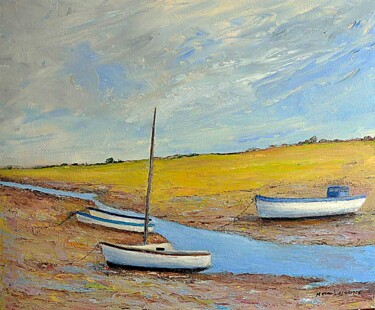Pintura titulada "paysage-loix-dans-i…" por Marc Lejeune, Obra de arte original, Oleo