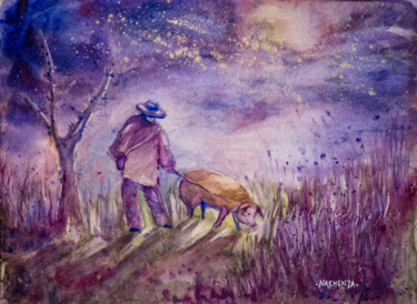 Painting titled "Cavage 1" by Nachenza, Original Artwork, Watercolor