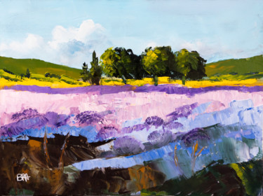 Terres de Provence T18 - Huile aux couteaux 61x46 Peinture intitulée "Terres de Provence…" par Patrick Bauquel, Œuvre d'art originale, Huile Monté sur Châssis en bois
