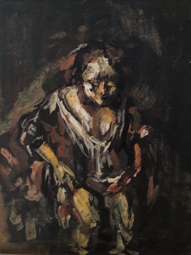 Painting titled "Rembrandt étude.." by Sam Keusseyan, Original Artwork, Acrylic