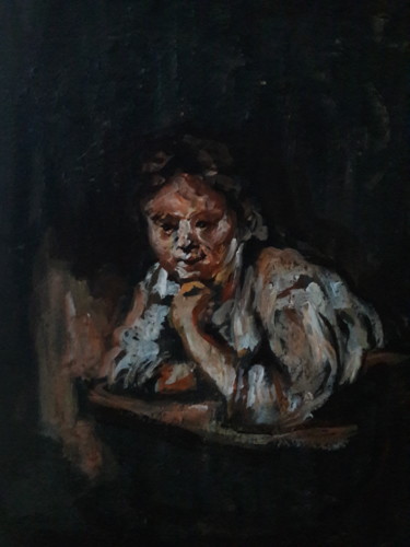 Painting titled "Rembrandt étude.." by Sam Keusseyan, Original Artwork, Acrylic