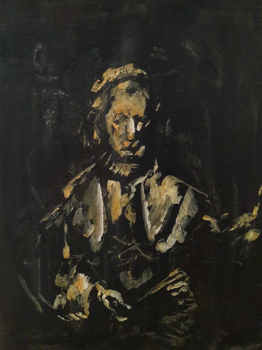 Painting titled "Rembrandt étude.." by Sam Keusseyan, Original Artwork, Acrylic
