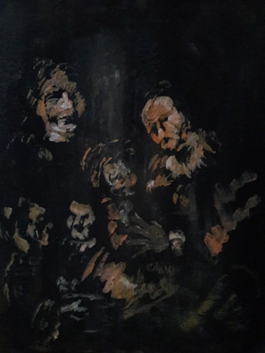 Painting titled "Rembrandt étude.." by Sam Keusseyan, Original Artwork, Acrylic