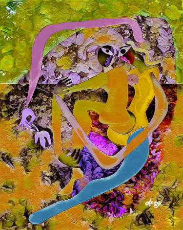 Digital Arts titled "lovers-3-d.jpg" by Devendra Negi, Original Artwork, Digital Painting