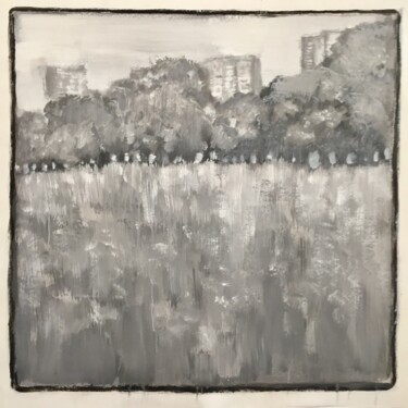 Tableau Paysage Noir et Blanc Peinture intitulée "Tableau Paysage Noi…" par Bruno Raharinosy, Œuvre d'art originale, Acrylique