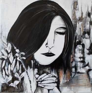 Painting titled "Prayers" by Artist Supreetha, Original Artwork, Acrylic