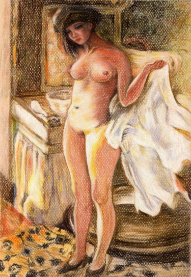 Dessin intitulée "After Pierre Bonnar…" par Nives Palmić, Œuvre d'art originale, Pastel