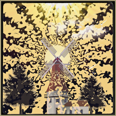 Arte digital titulada "Moulin à vent" por Harald Dastis, Obra de arte original, Pintura Digital
